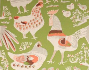 "Chickens in Clover" - Wallpaper Swatch