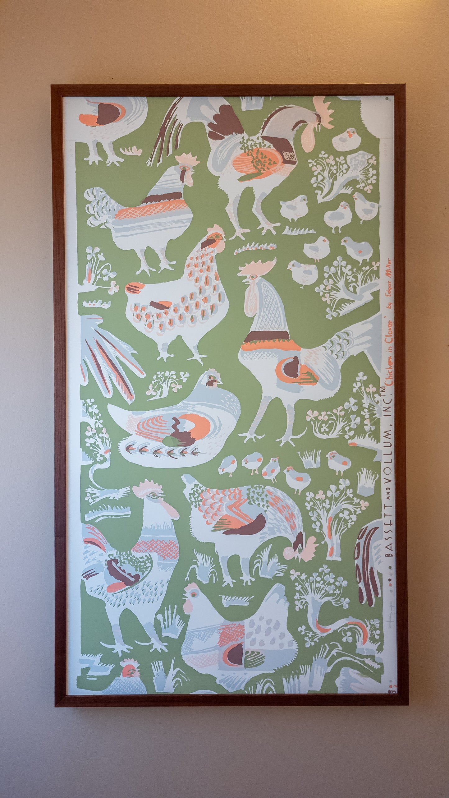 "Chickens in Clover" - Wallpaper Swatch