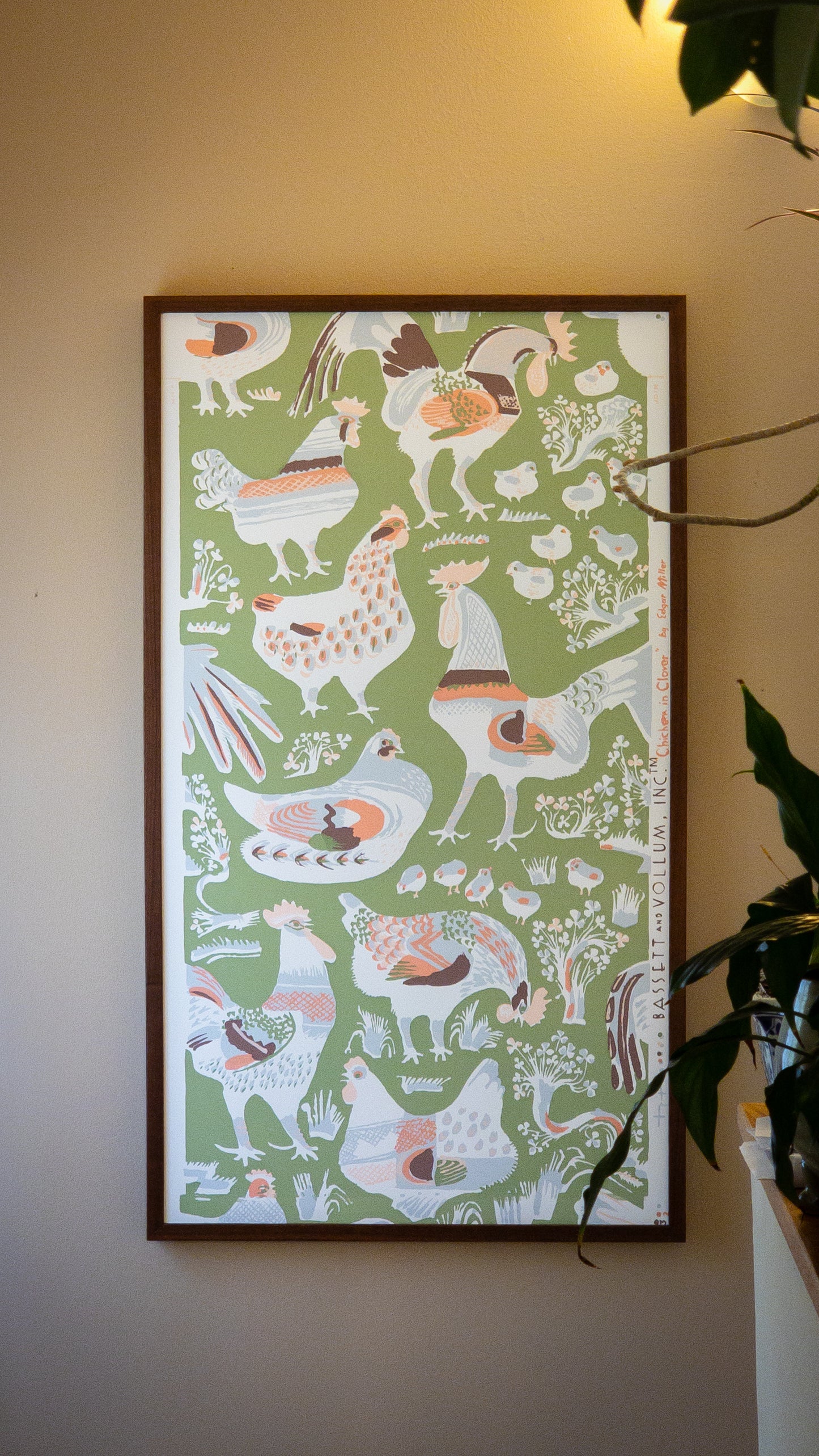 "Chickens in Clover" - Wallpaper Swatch